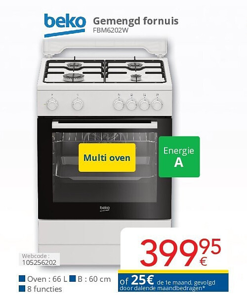 Beko Gemengd fornuis FBM6202W