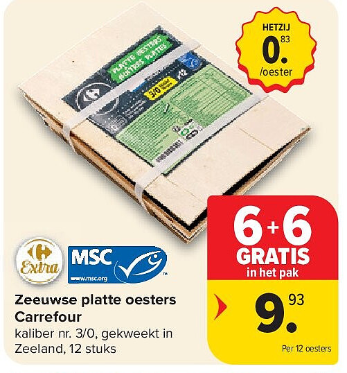 Zeeuwse platte oesters Carrefour