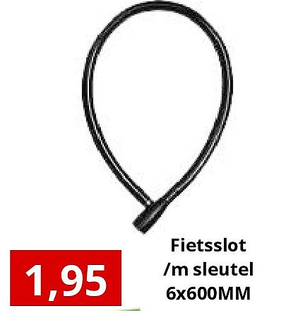 Fietsslot /m sleutel 6x600MM