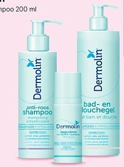 Alle Dermolin, bijv. anti-roos shampoo 200 ml