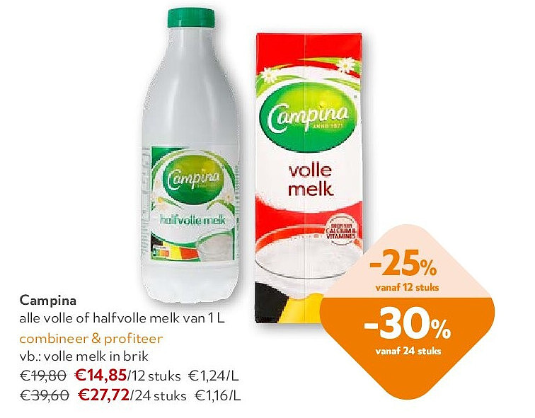 Campina volle melk in brik