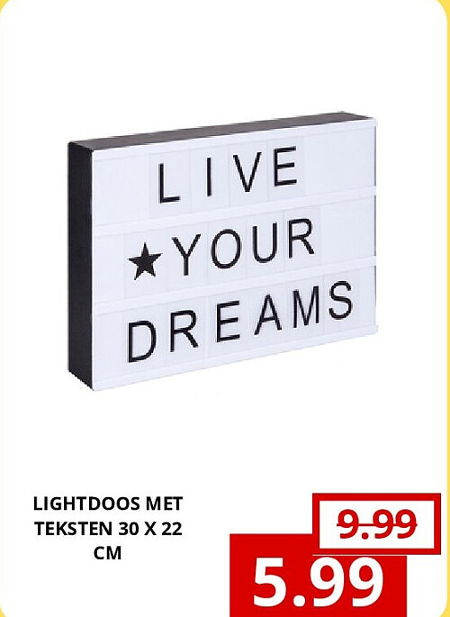LIGHTDOOS MET TEKSTEN 30 X 22 CM