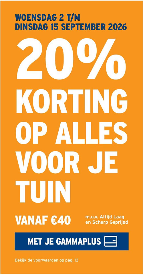 20% korting op alles voor je tuin