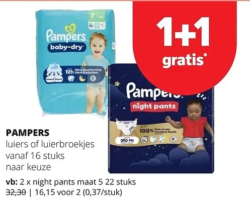 PAMPERS night pants maat 5 22 stuks