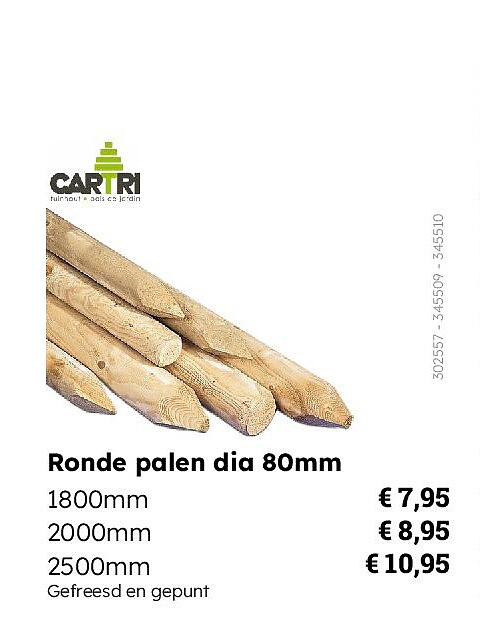 Ronde palen dia 80mm