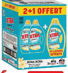 Lessive liquide X-Tra Fleur de monoï et aloé vera, lot de 3