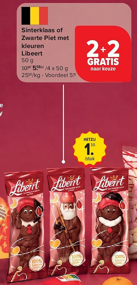 Sinterklaas of Zwarte Piet met kleuren Libeert