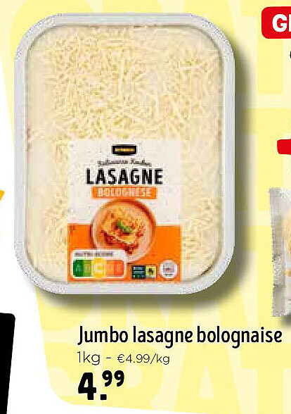 Jumbo lasagne bolognaise