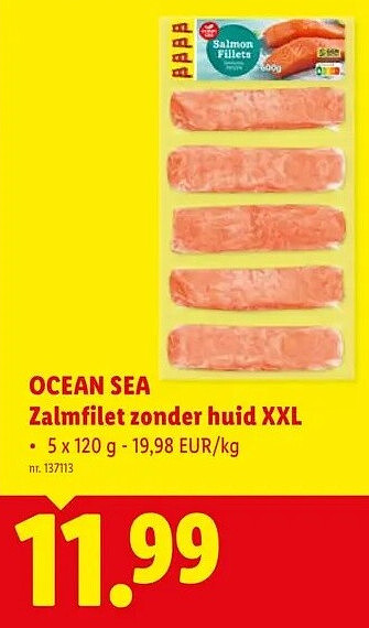 Zalmfilet zonder huid XXL