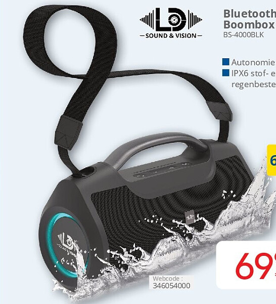 Bluetooth Party Boombox BS-4000BLK