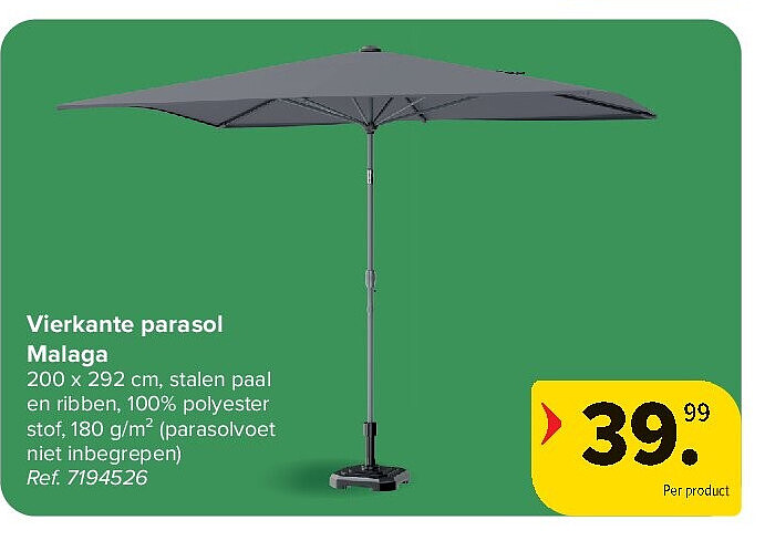 Vierkante parasol Malaga