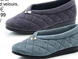 Pantoffel in gematelasseerd velours
