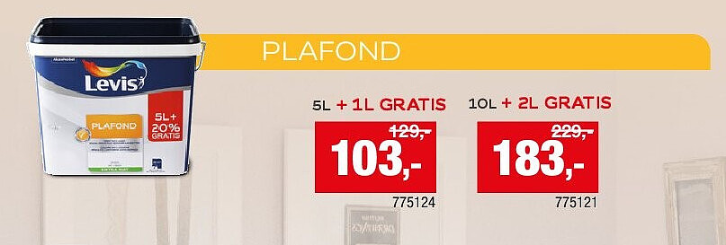 Levis peinture plafond extra mat 6l blanc