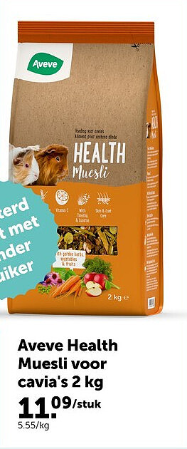 Aveve Health Muesli voor cavia's 2 kg