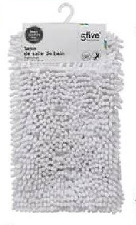 Badmat chenille 50x80 cm wit