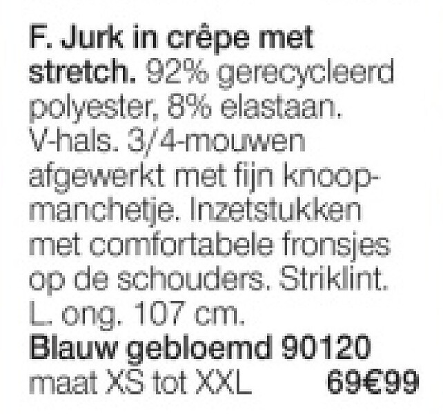 Jurk in crêpe met stretch