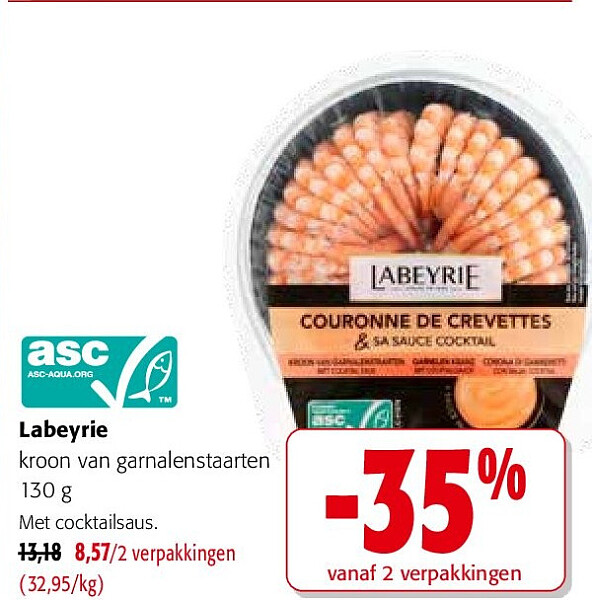 Labeyrie kroon van garnalenstaarten 130 g