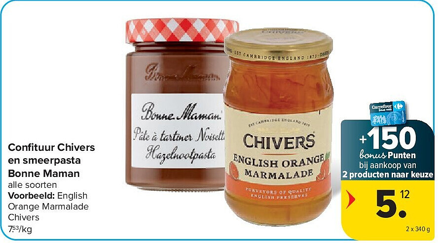 Confi tuur Chivers en smeerpasta Bonne Maman