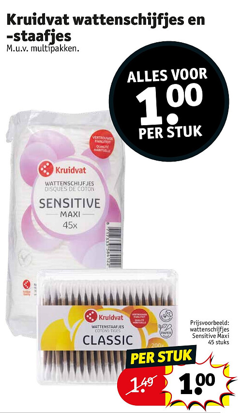 Kruidvat wattenschijfjes en -staafjes