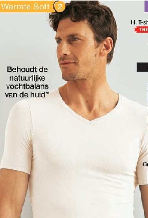 H. T-shirt met V-hals