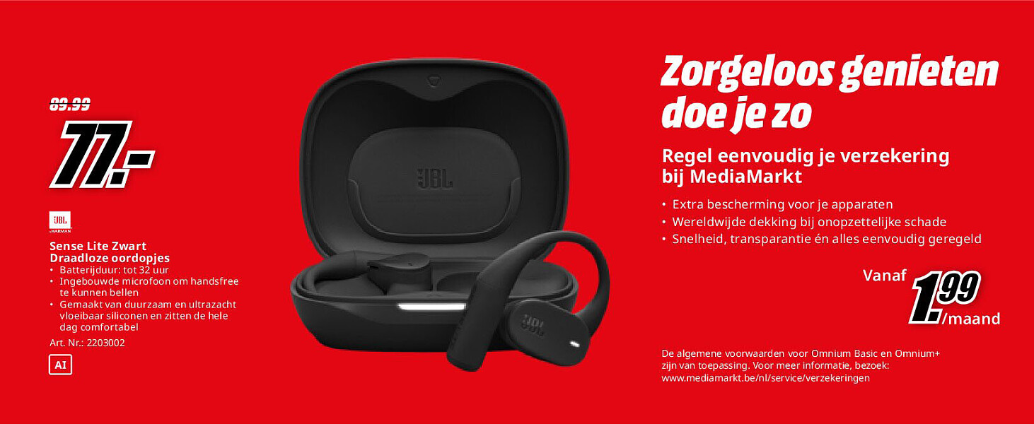 JBL Sense Lite Zwart Draadloze oordopjes