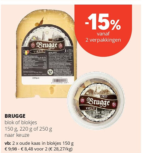 BRUGGE oude kaas in blokjes 150 g