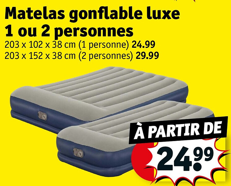 Matelas gonflable luxe 1 ou 2 personnes