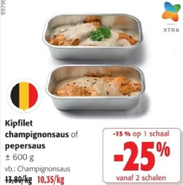 Kipfilet champignonsaus of pepersaus