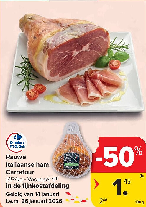 Rauwe Italiaanse ham Carrefour