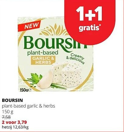 BOURSIN plant-based garlic & herbs 150 g