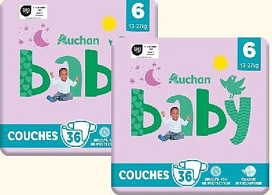 Couches Auchan Baby Taille 6 x36