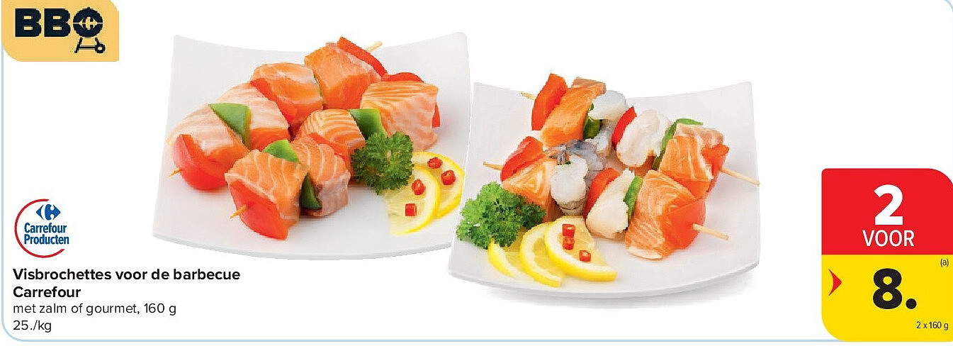 Visbrochettes voor de barbecue Carrefour