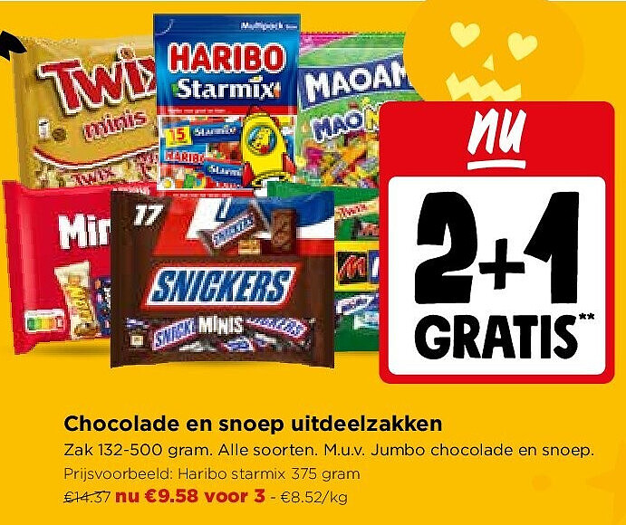 Chocolade en snoep uitdeelzakken
