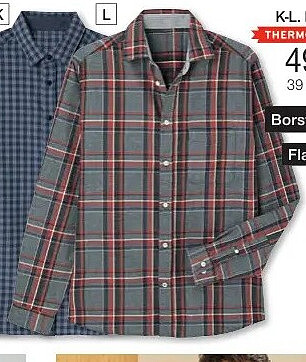 Geruit hemd in flanel, Thermolactyl (L)