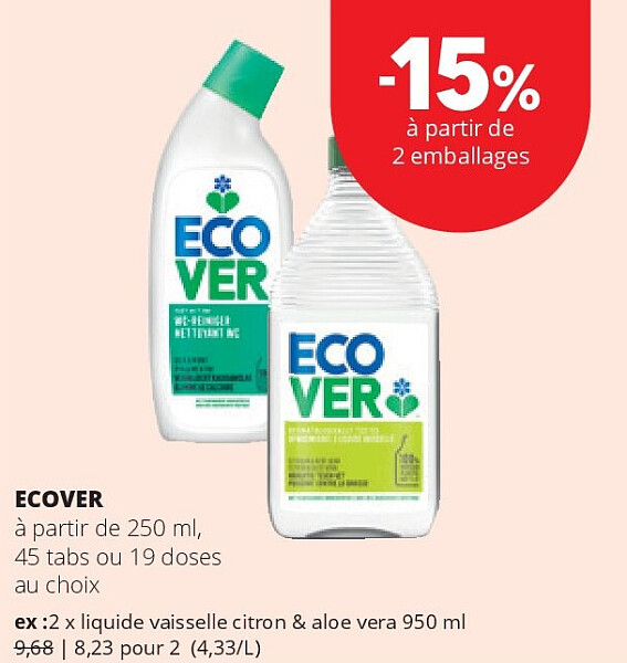 ECOVER à partir de 250 ml