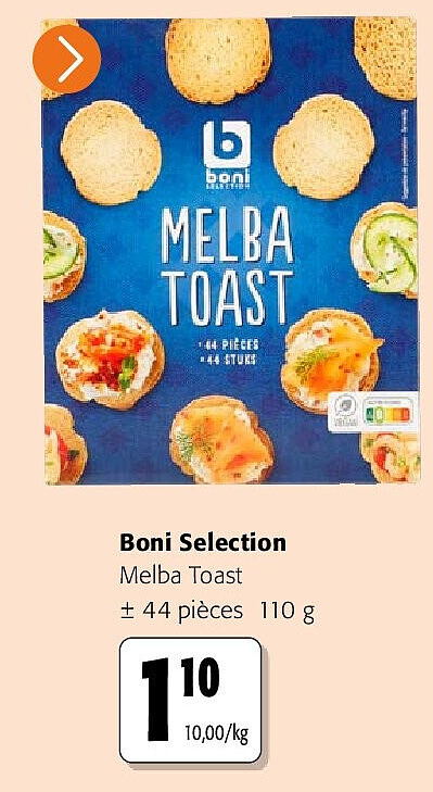 Boni Selection Melba Toast ± 44 pièces 110 g
