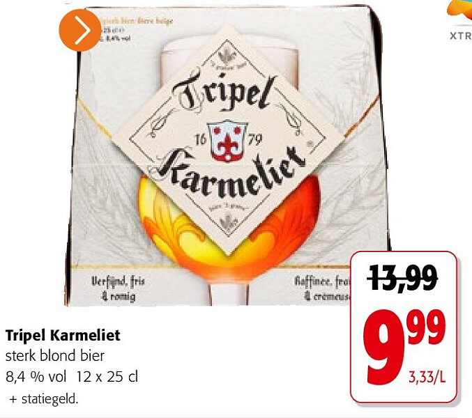 Tripel Karmeliet sterk blond bier 8,4 % vol 12 x 25 cl