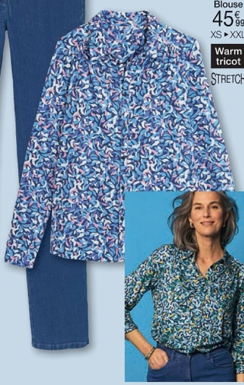 Blouse in warm tricot