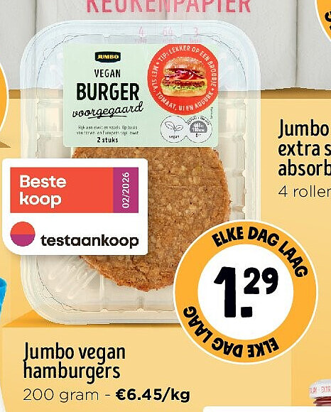 Jumbo vegan hamburgers