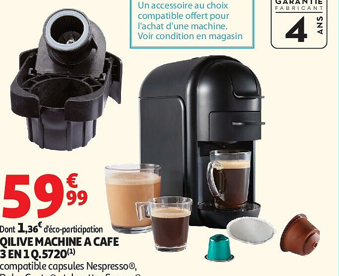 Qilive machine à café 3 en 1 Q.5720