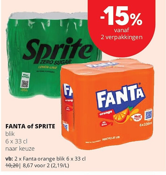 Fanta orange blik 6 x 33 cl