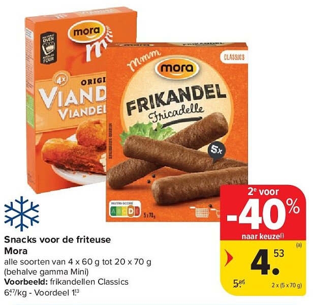 Snacks voor de friteuse Mora