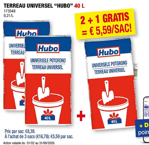 TERREAU UNIVERSEL “HUBO” 40 L
