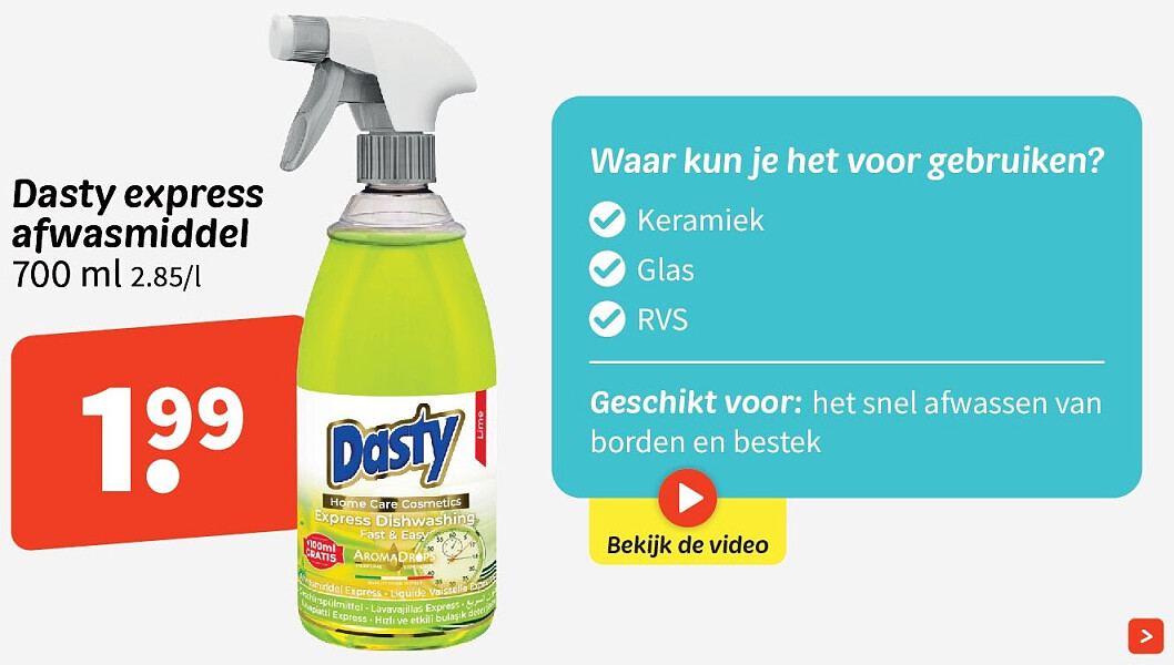 Dasty express afwasmiddel