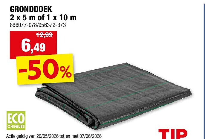 GRONDDOEK 2 x 5 m of 1 x 10 m