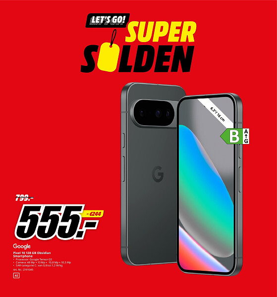 Google Pixel 10 128 GB Obsidian Smartphone
