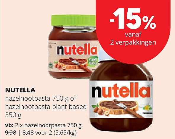 NUTELLA hazelnootpasta 750 g