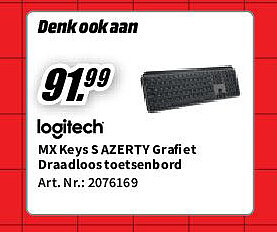 MX Keys S AZERTY Grafiet Draadloos toetsenbord
