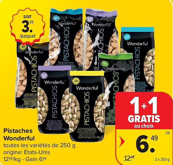 Pistaches Wonderful 2 x 250 g