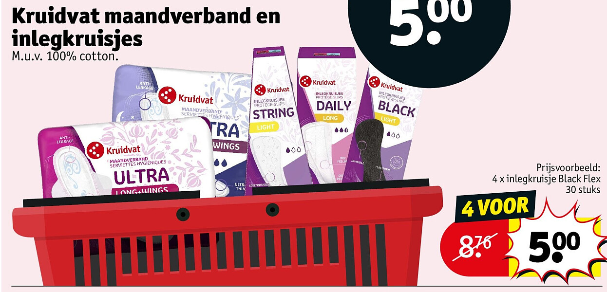Kruidvat maandverband en inlegkruisjes